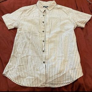 Old Navy Beige and Black Striped Casual Shirt